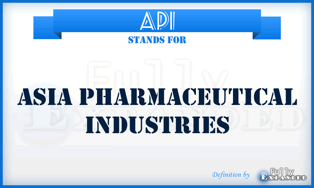 API - Asia Pharmaceutical Industries