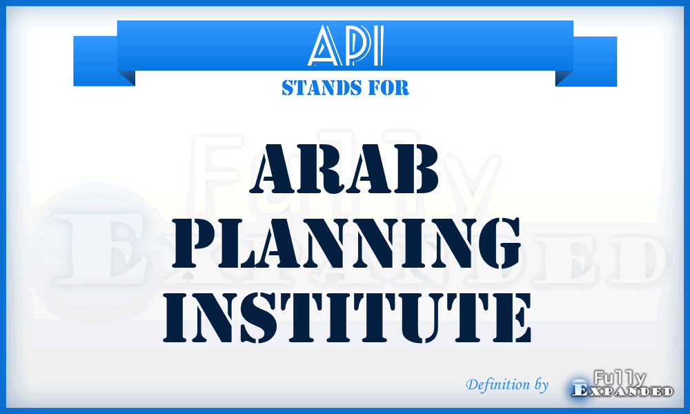 API - Arab Planning Institute