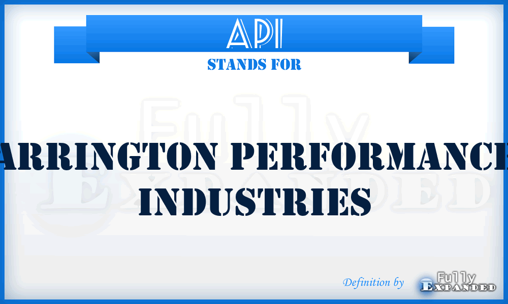 API - Arrington Performance Industries