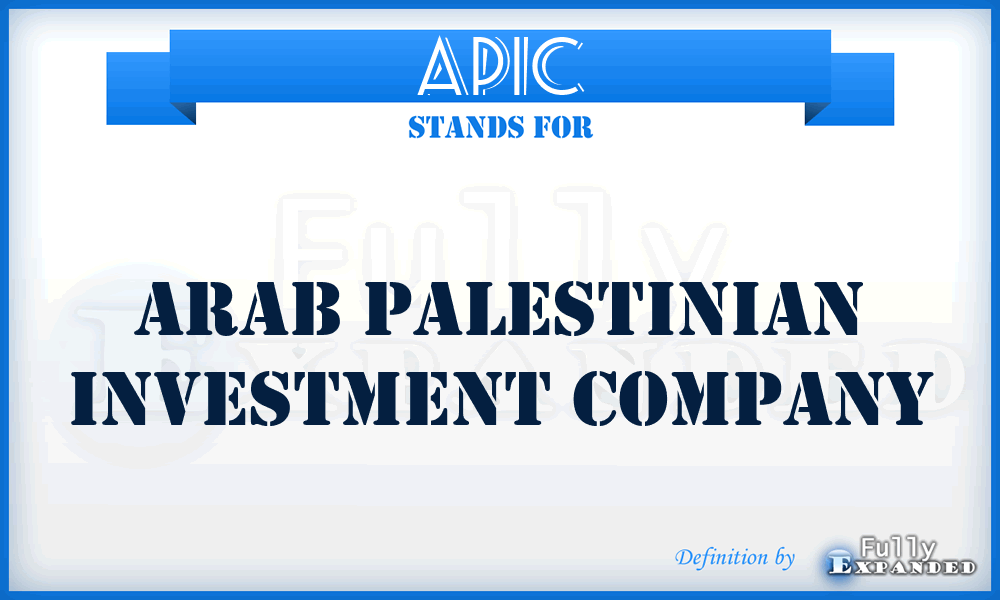 APIC - Arab Palestinian Investment Company