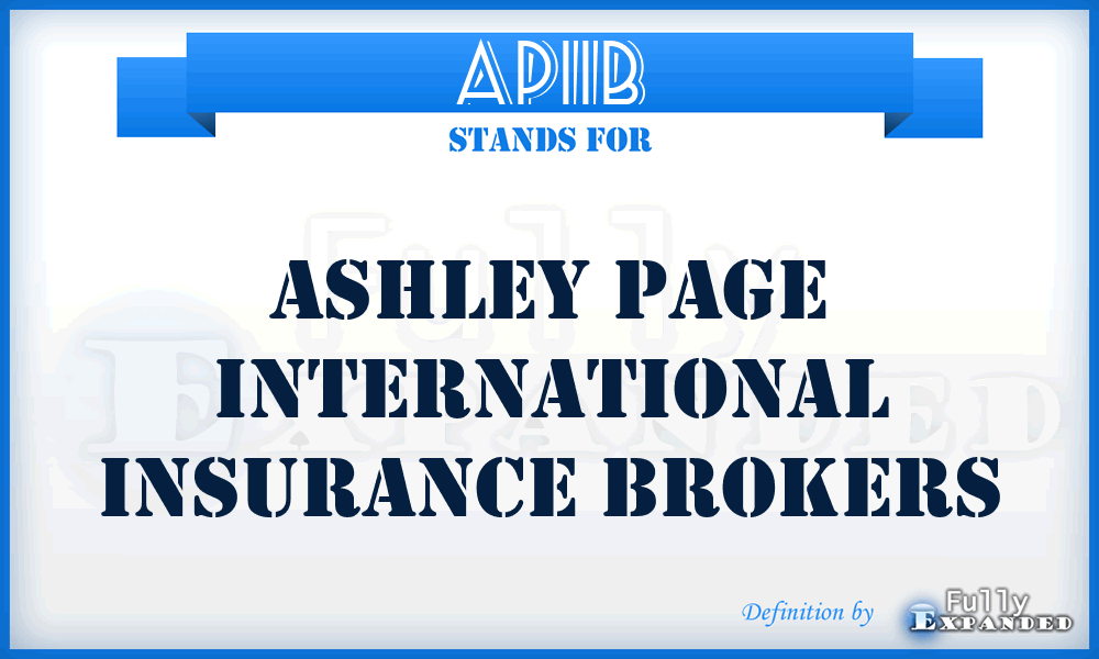 APIIB - Ashley Page International Insurance Brokers