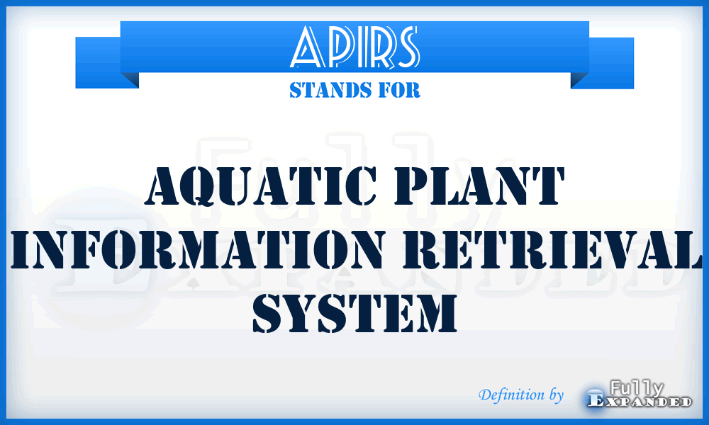 APIRS - Aquatic Plant Information Retrieval System