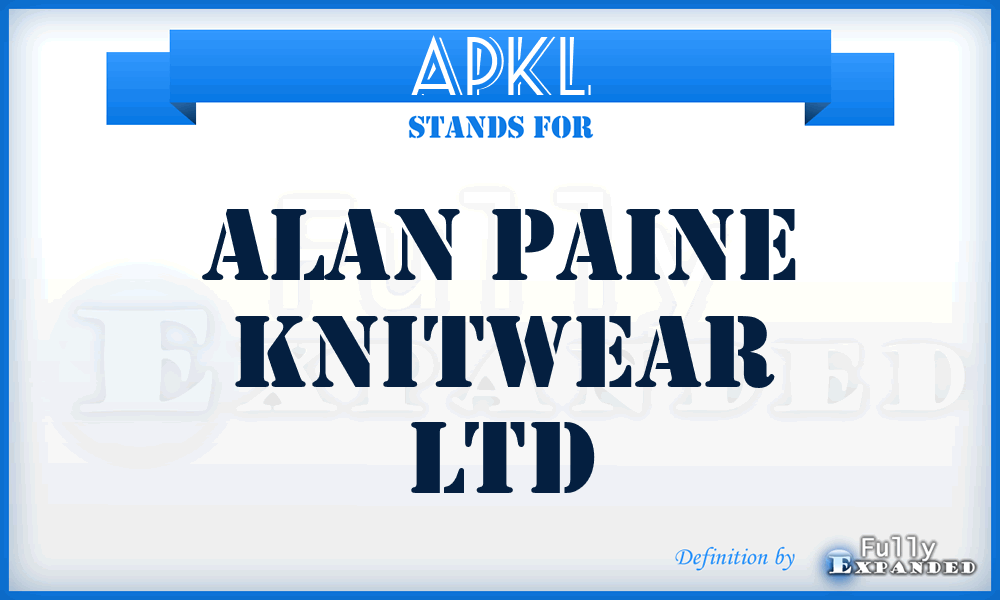 APKL - Alan Paine Knitwear Ltd