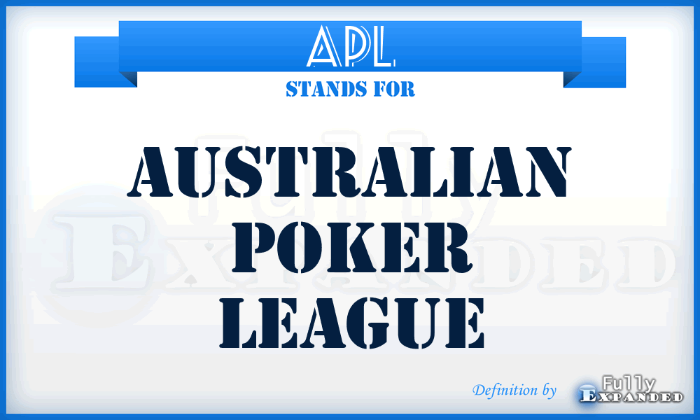 APL - Australian Poker League