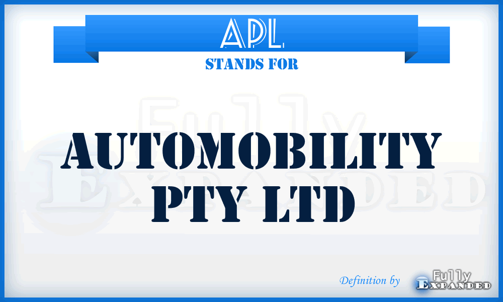 APL - Automobility Pty Ltd