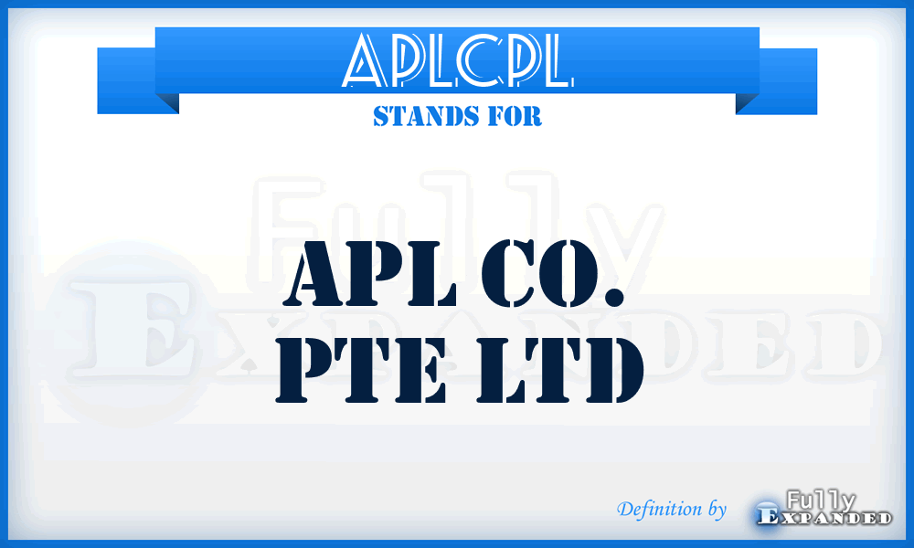 APLCPL - APL Co. Pte Ltd