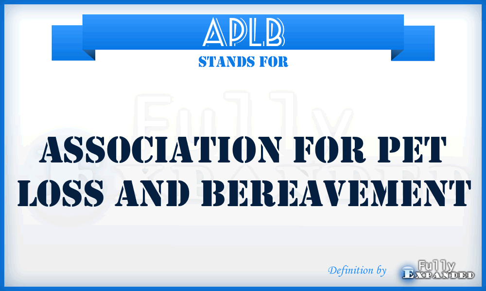 APLB - Association for Pet Loss and Bereavement