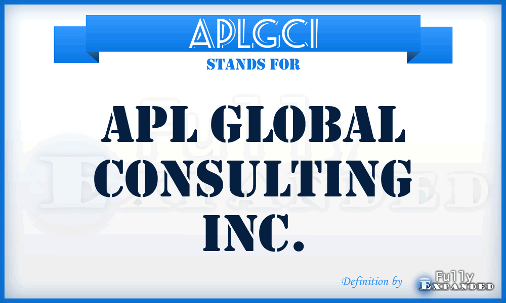 APLGCI - APL Global Consulting Inc.