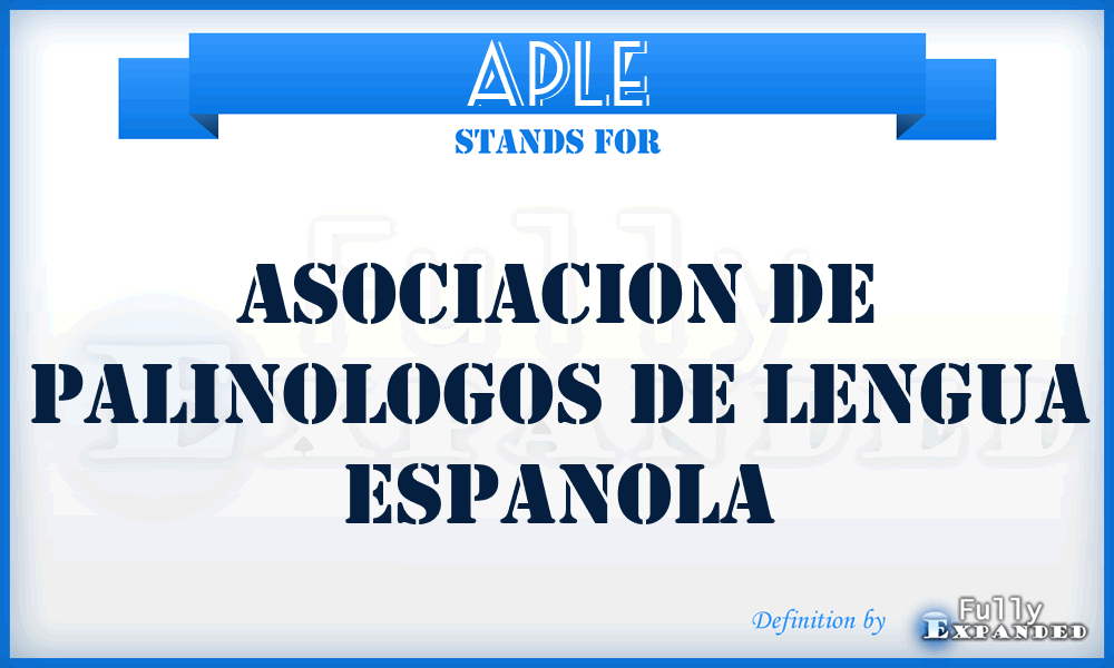 APLE - Asociacion de Palinologos de Lengua Espanola