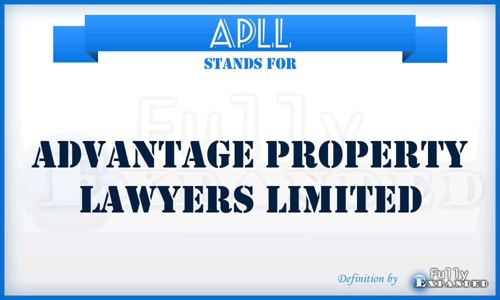 APLL - Advantage Property Lawyers Limited