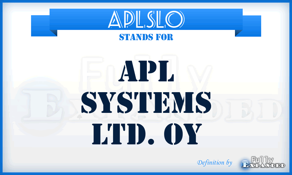 APLSLO - APL Systems Ltd. Oy