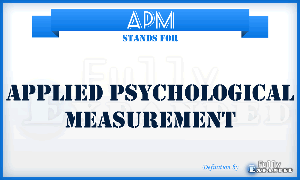 APM - Applied Psychological Measurement