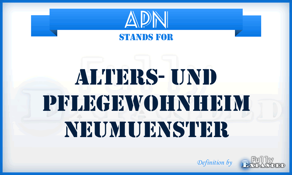 APN - Alters- und Pflegewohnheim Neumuenster