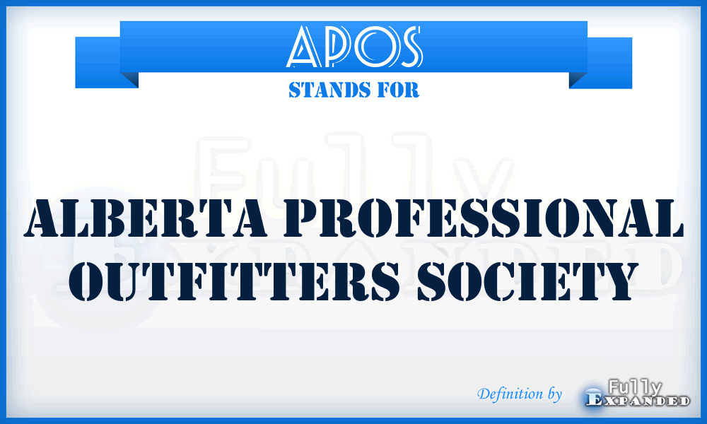 APOS - Alberta Professional Outfitters Society