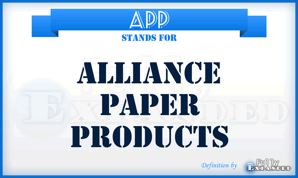 APP - Alliance Paper Products