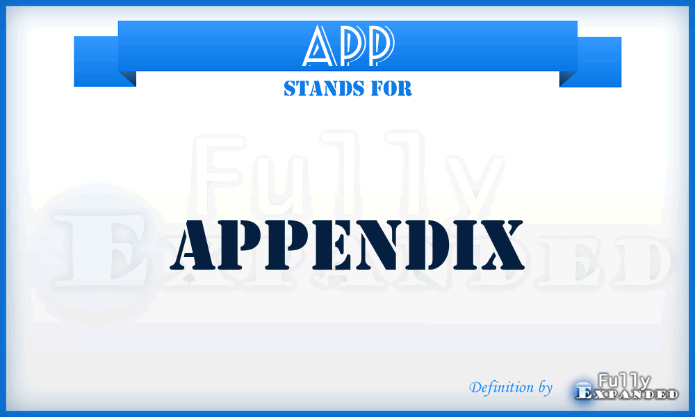 APP - Appendix