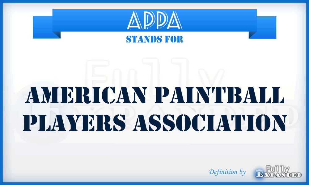 APPA - American Paintball Players Association