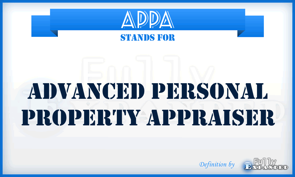 APPA - Advanced Personal Property Appraiser
