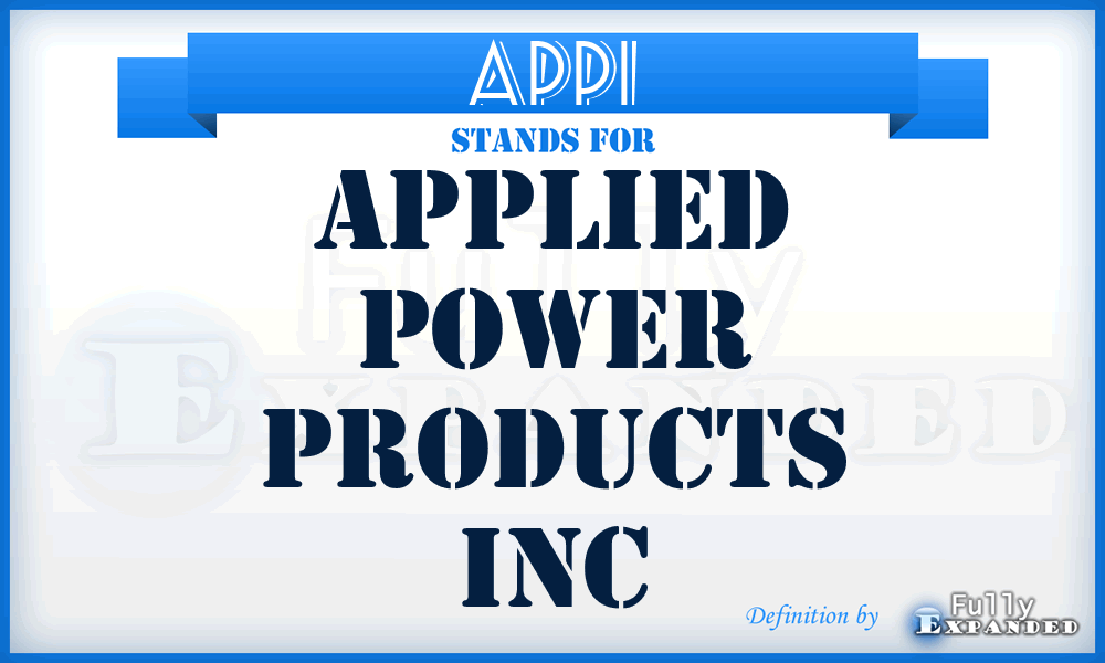 APPI - Applied Power Products Inc