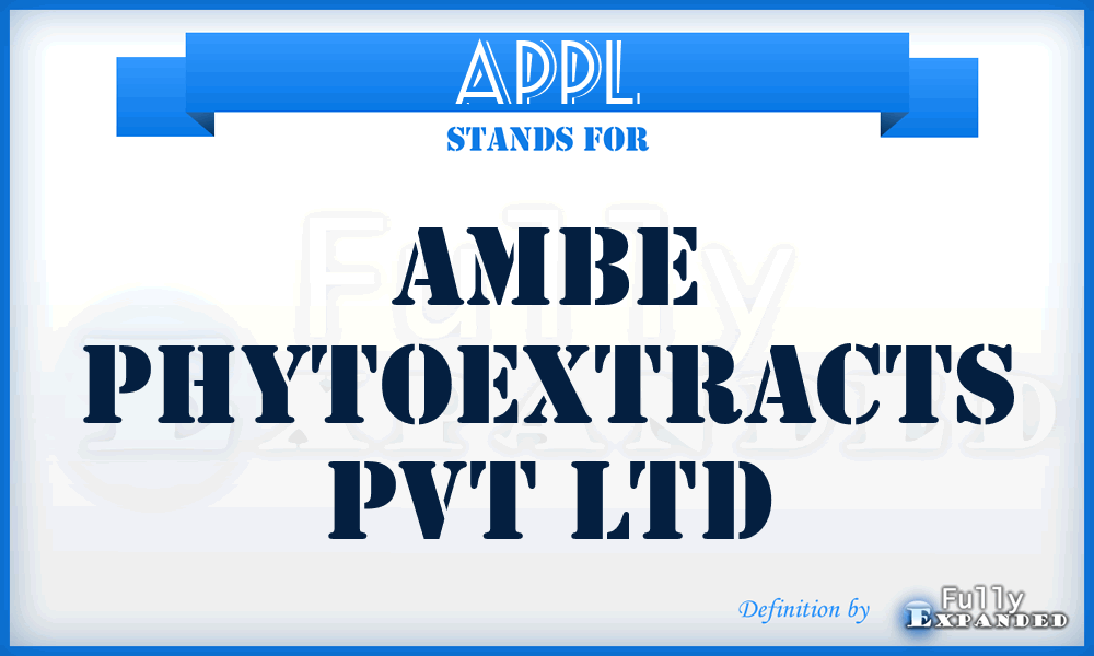 APPL - Ambe Phytoextracts Pvt Ltd