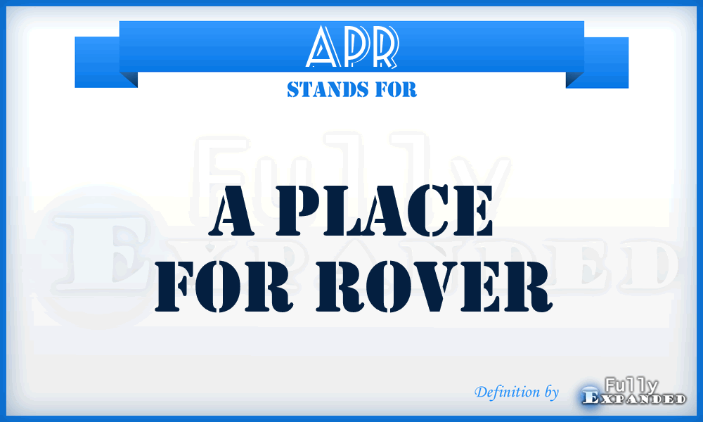 APR - A Place for Rover