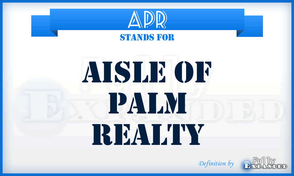 APR - Aisle of Palm Realty