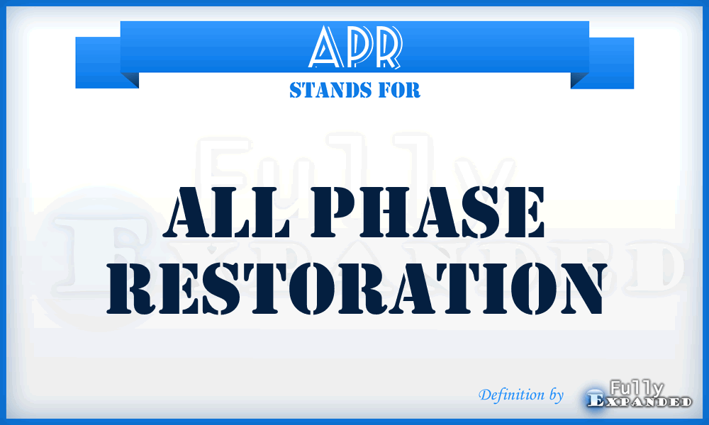 APR - All Phase Restoration