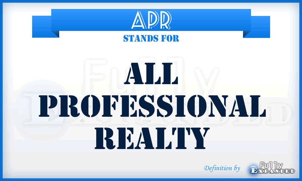 APR - All Professional Realty