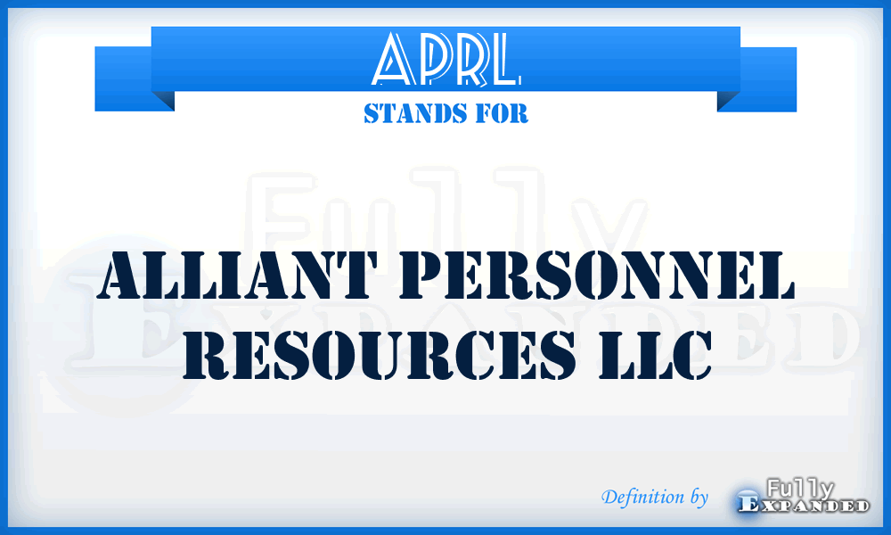 APRL - Alliant Personnel Resources LLC