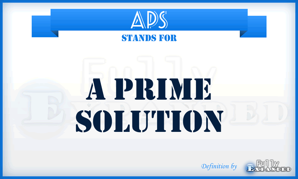 APS - A Prime Solution
