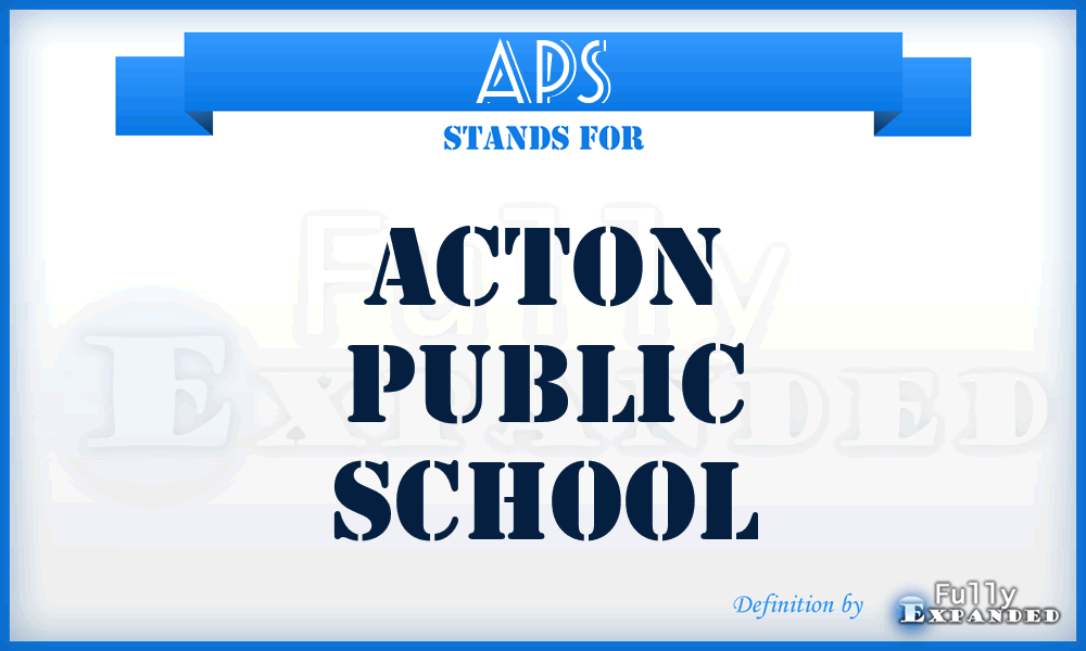 APS - Acton Public School