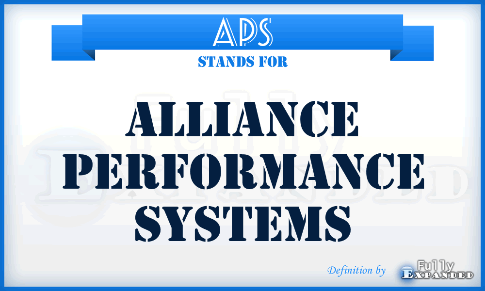 APS - Alliance Performance Systems