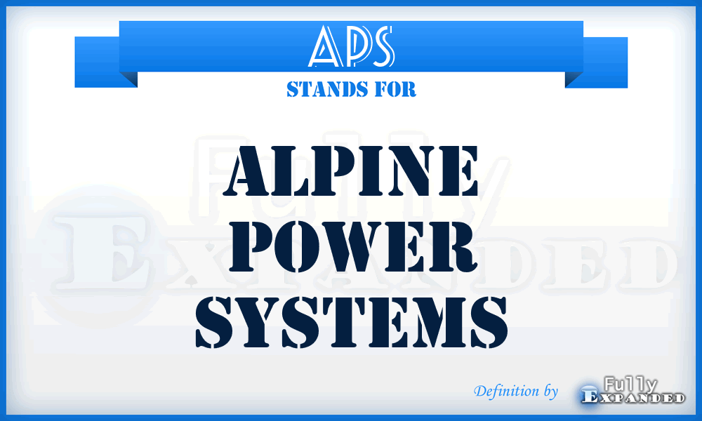 APS - Alpine Power Systems