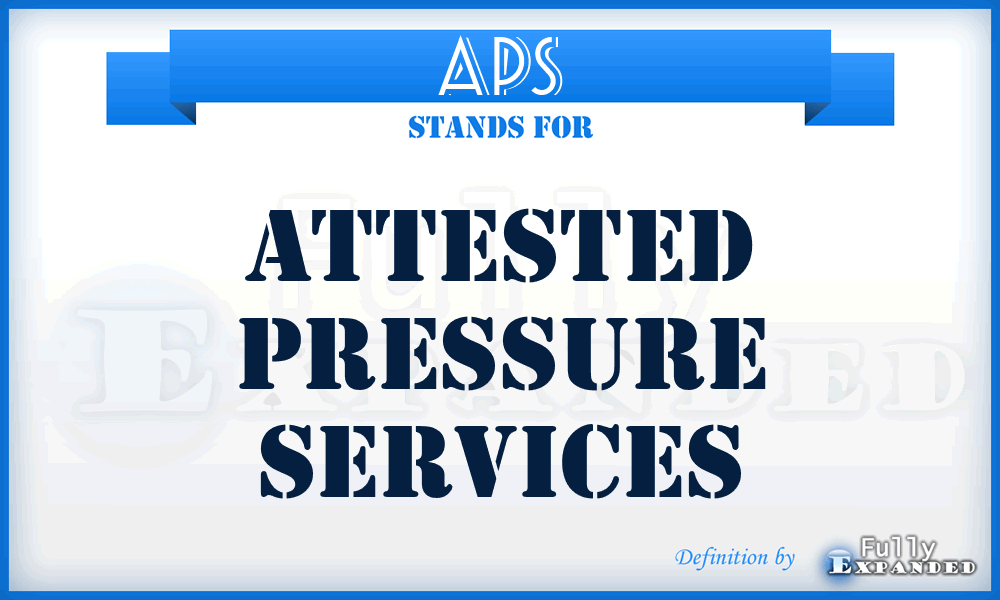 APS - Attested Pressure Services