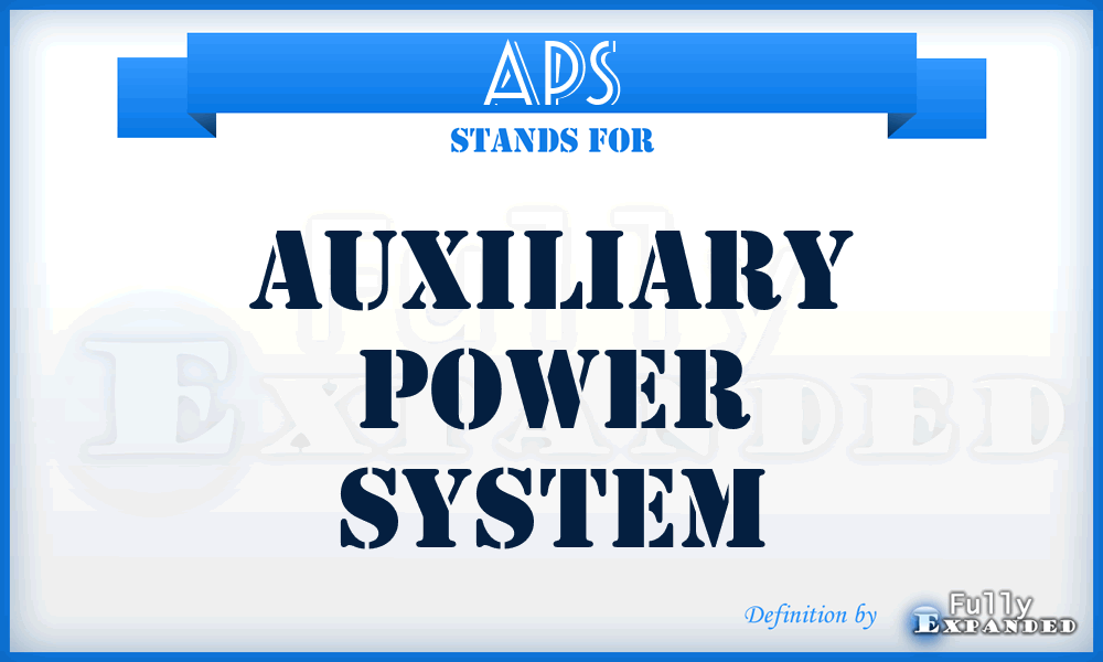 APS - auxiliary power system