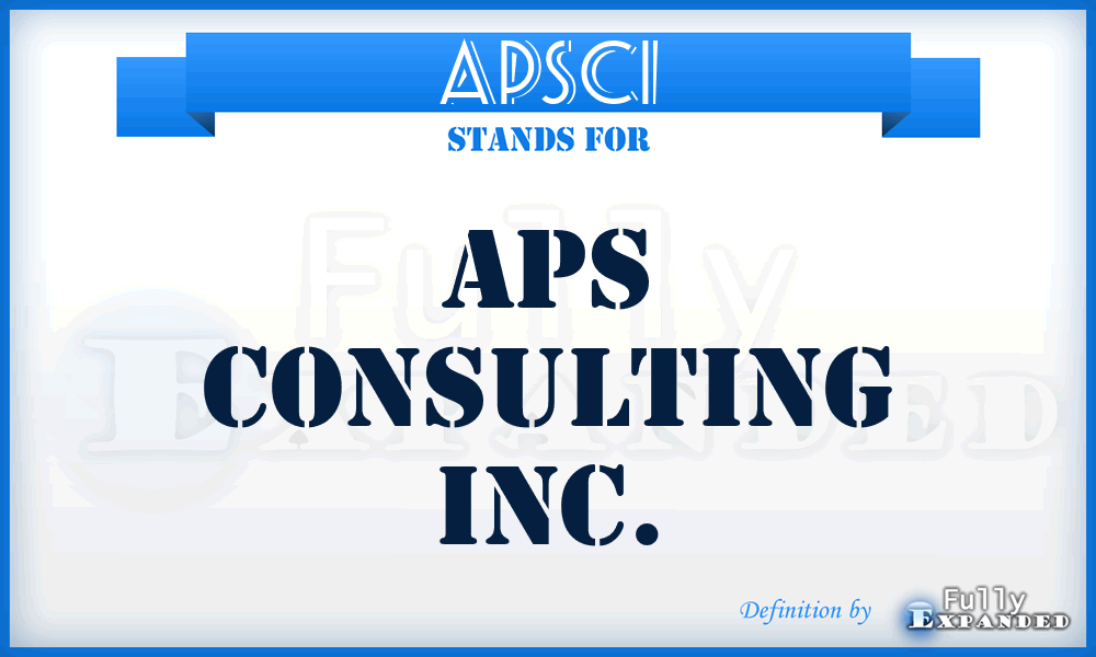 APSCI - APS Consulting Inc.