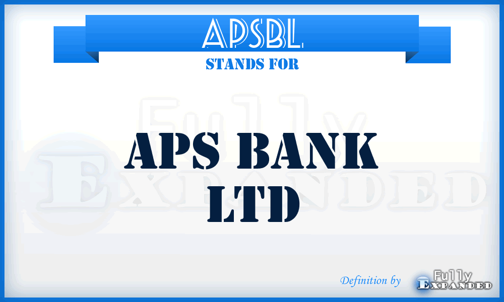 APSBL - APS Bank Ltd