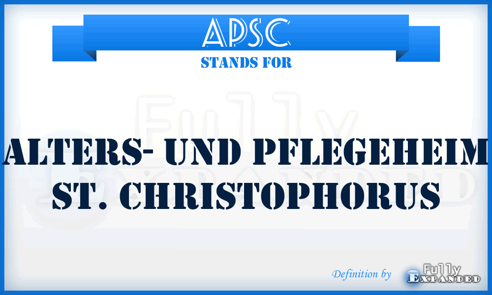 APSC - Alters- und Pflegeheim St. Christophorus