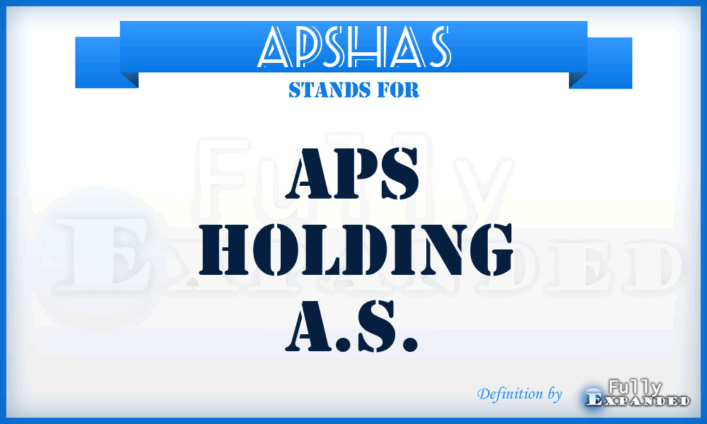 APSHAS - APS Holding A.S.