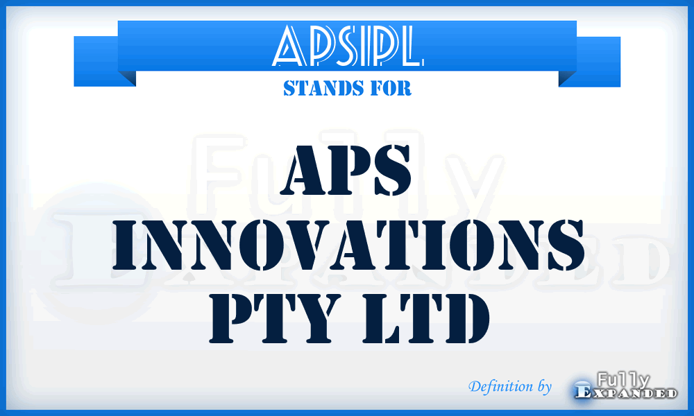 APSIPL - APS Innovations Pty Ltd