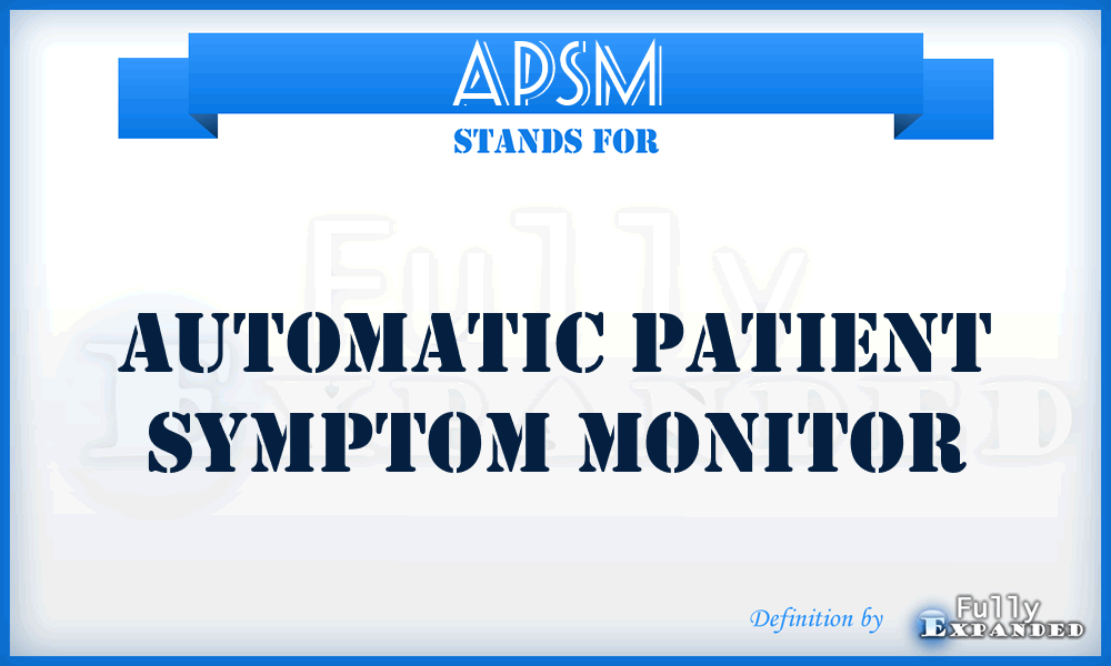 APSM - Automatic Patient Symptom Monitor