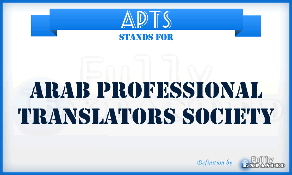 APTS - Arab Professional Translators Society