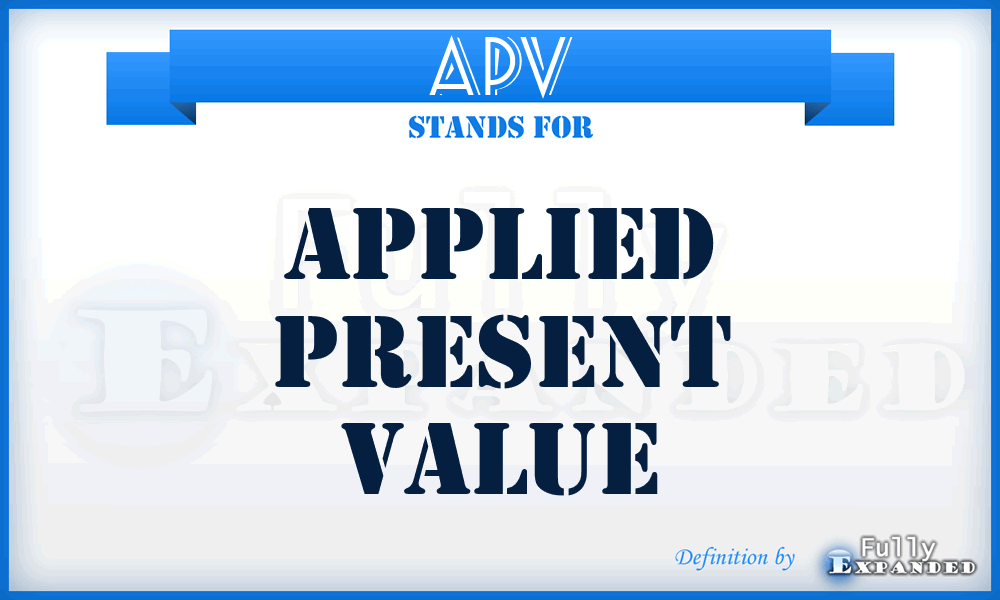 APV - applied present value