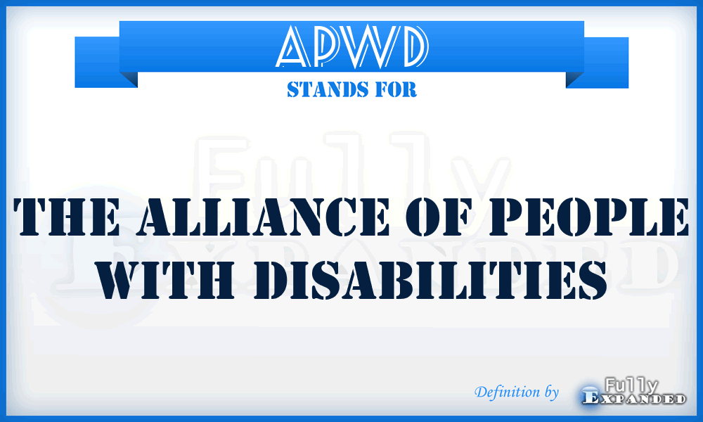 APWD - The Alliance of People With Disabilities