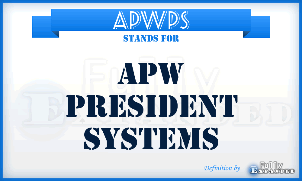 APWPS - APW President Systems