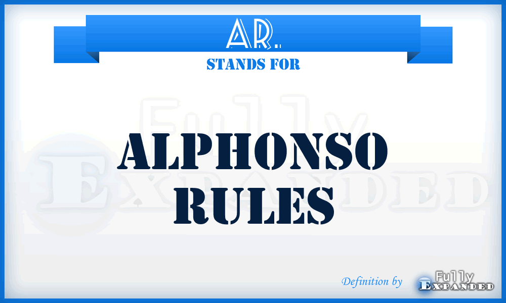 AR. - Alphonso Rules