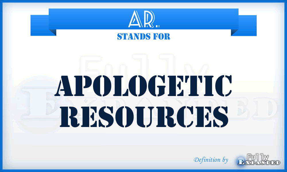 AR. - Apologetic Resources