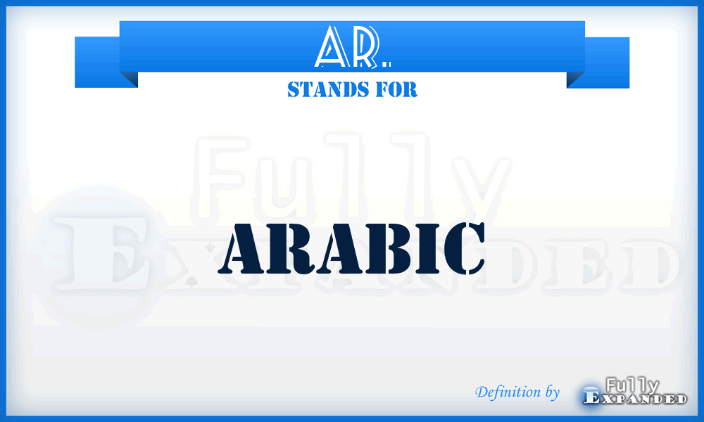 AR. - Arabic