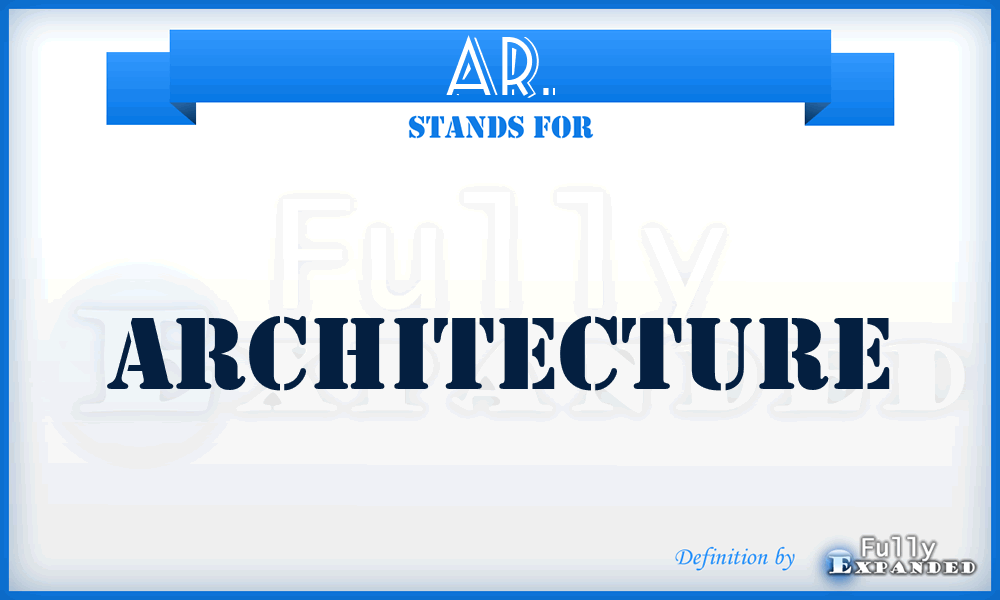 AR. - Architecture