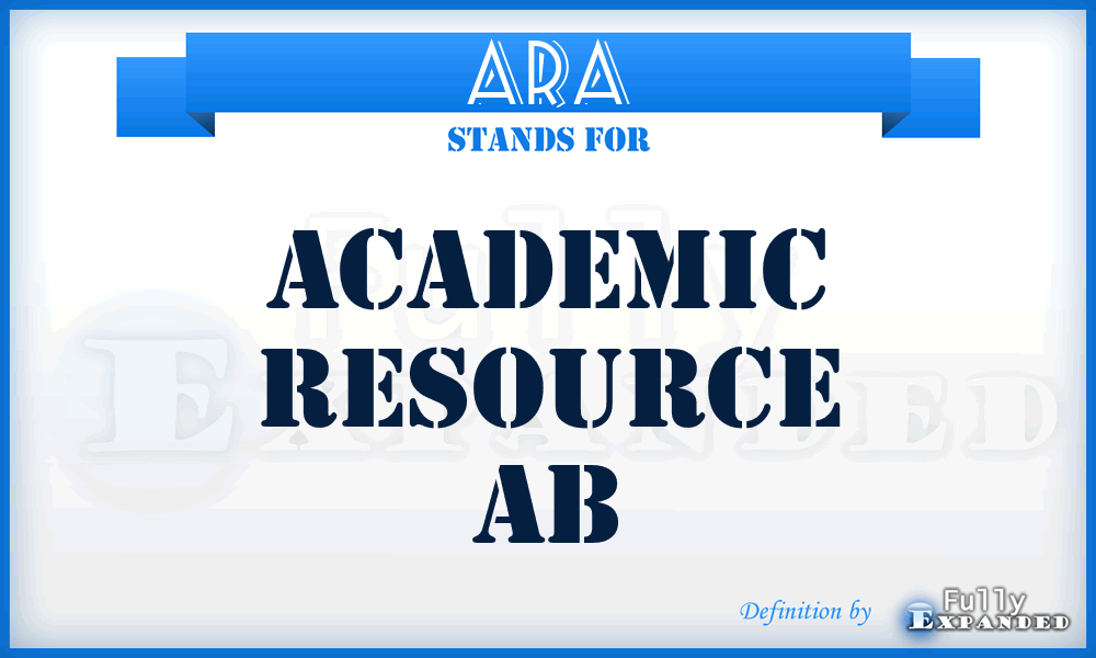 ARA - Academic Resource Ab